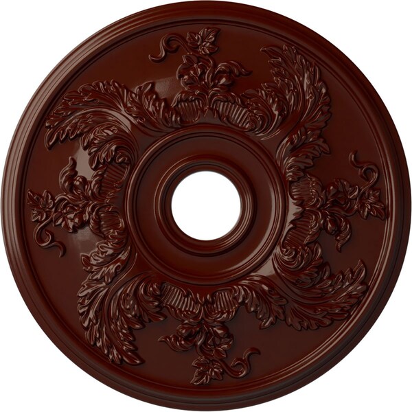 Ekena Millwork Acanthus Twist Medallion (Canopies up to 8 3/8"), 23 5/8"OD x 4 5/8"ID x 1 7/8"P, Brushed Mahogany CM23ACBMF - main
